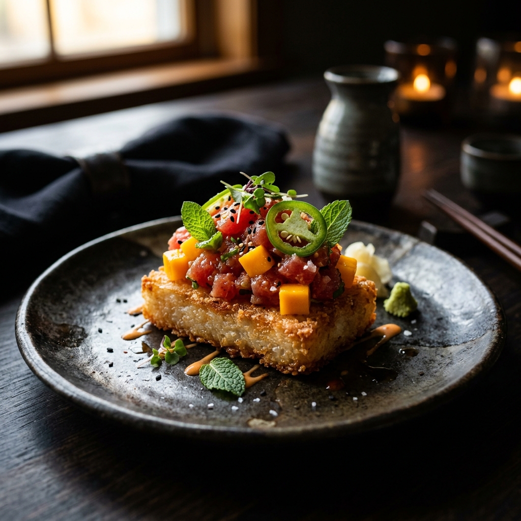 Spicy Mango Tuna Crispy Rice